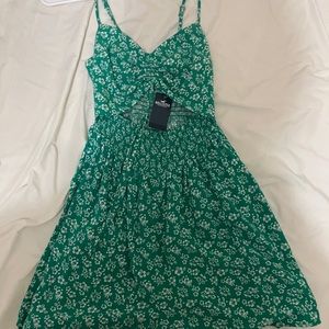 floral green hollister romper/dress